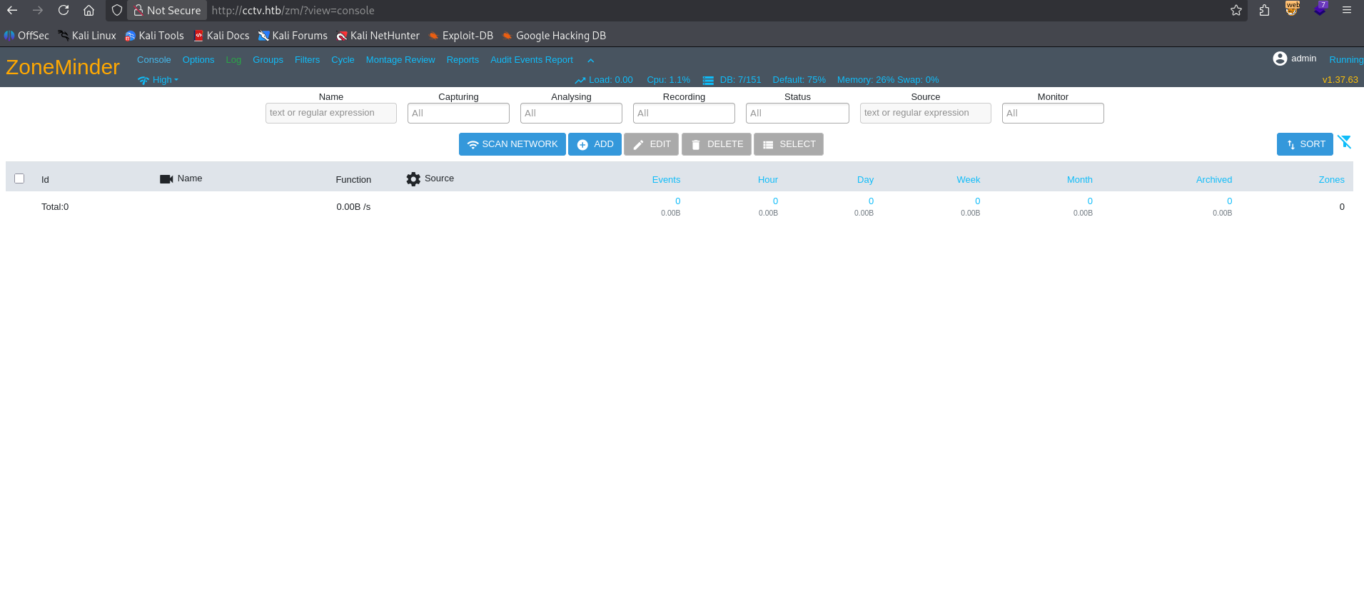 Zone Minder Admin Panel