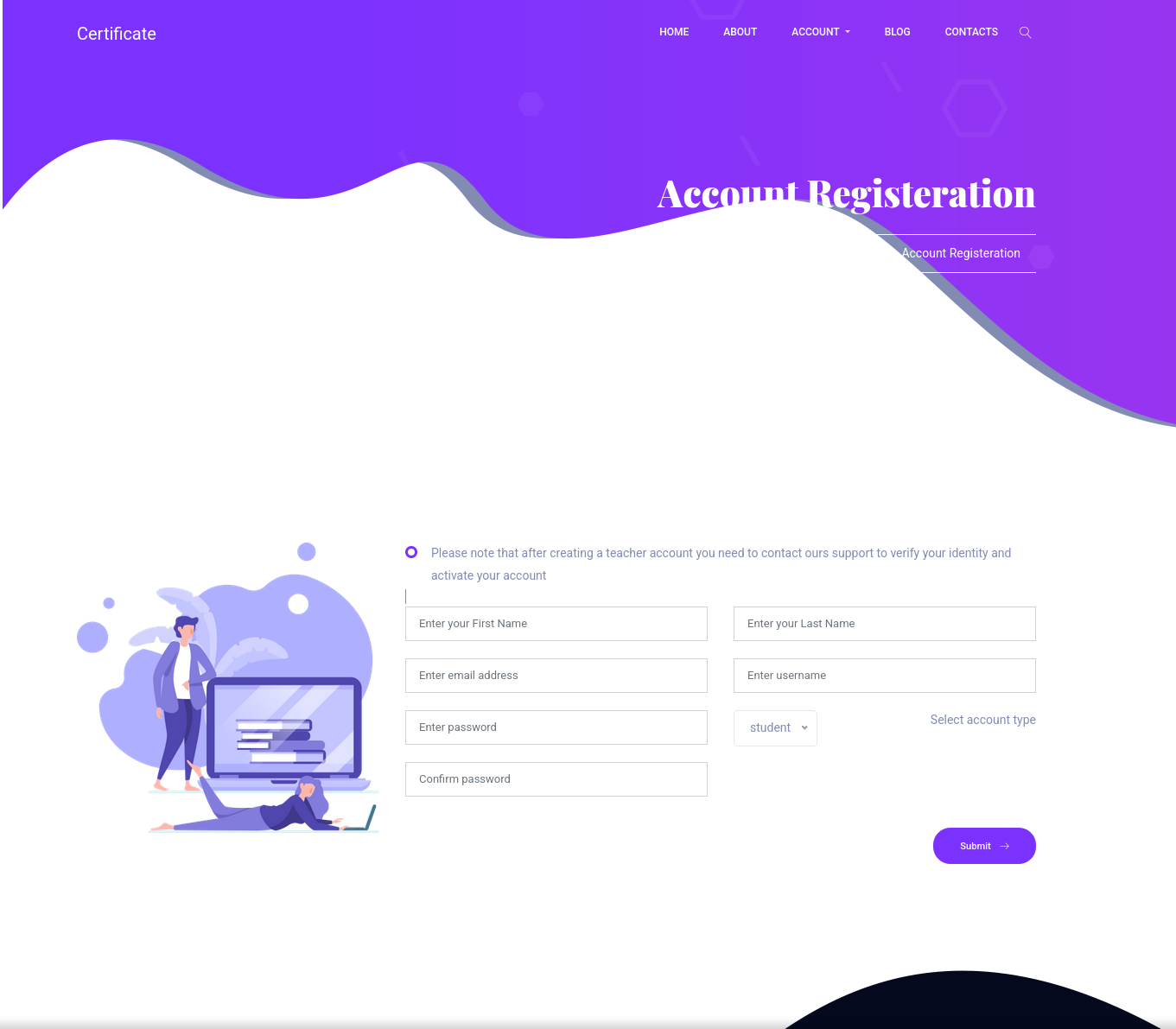 Certificate Account Register