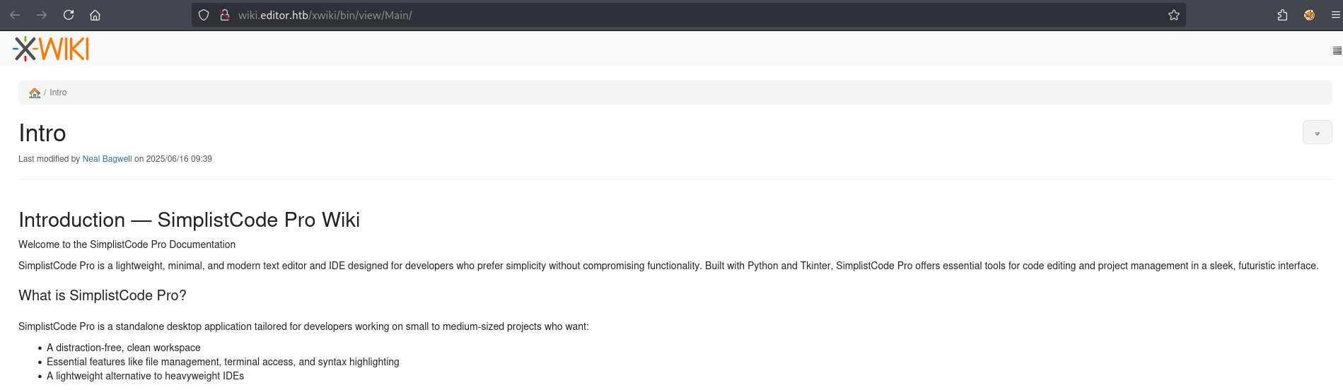 SimplistCode Pro XWiki