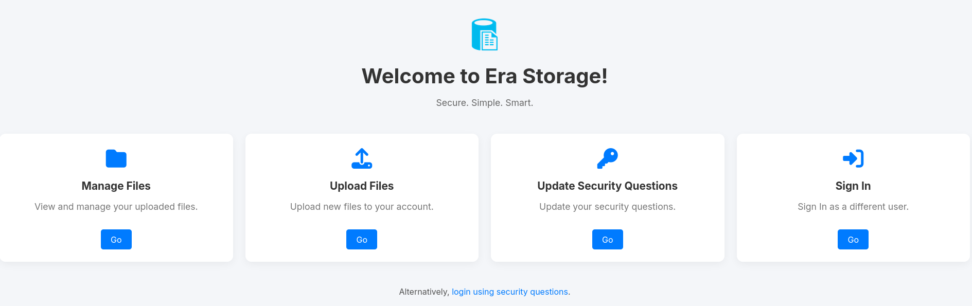 Era Storage Homepage