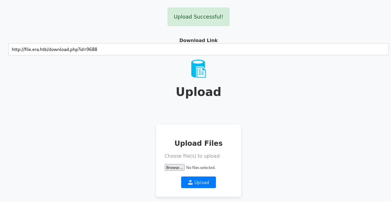Era Storage first upload
