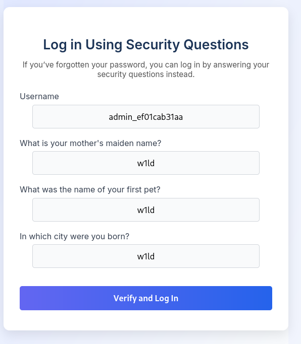Security Login admin