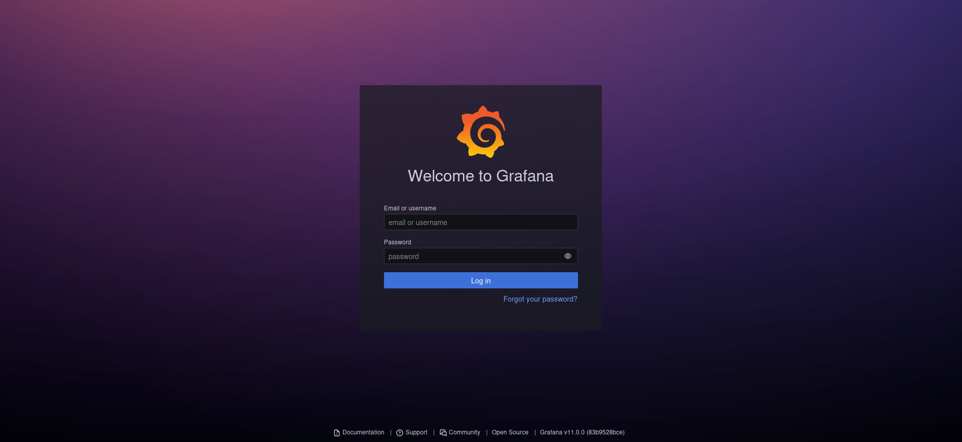 Grafana login