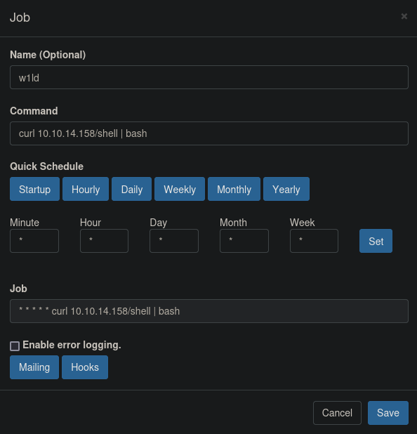 Reverse Shell Cronjob