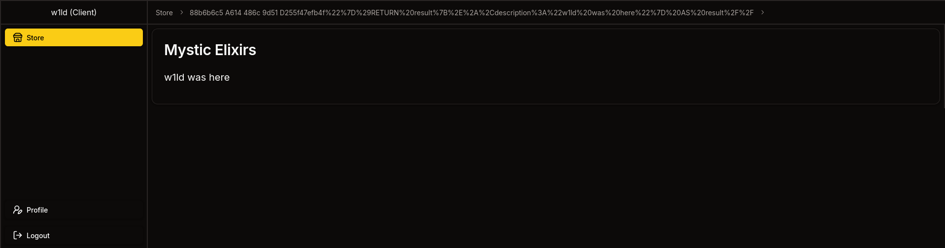 w1ld was here cypher injection