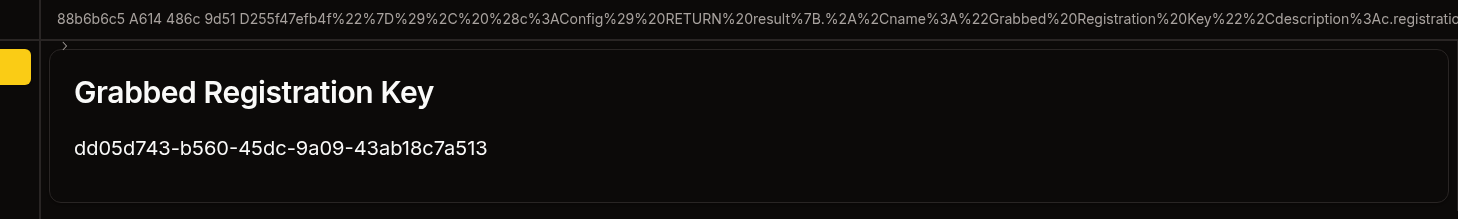 Registration key steal