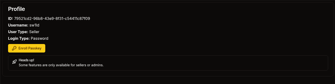 Seller account
