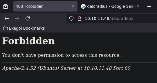 Daloradius Forbidden