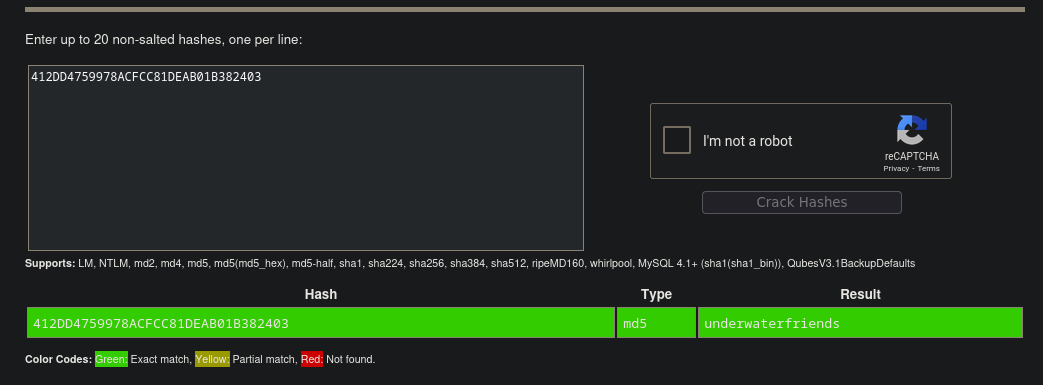 Crackstation cracking the password