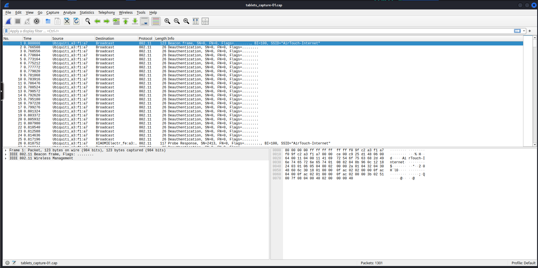 Wireshark packet capture
