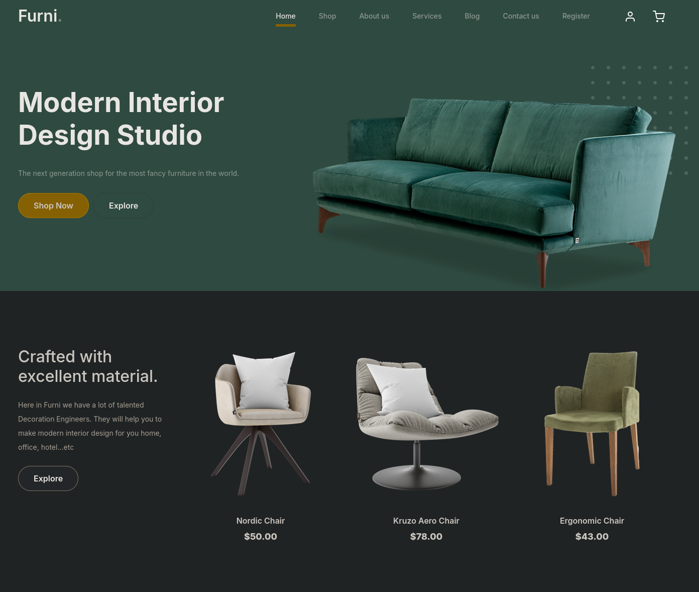 Website of a Furniture Site