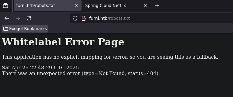 Whitelabel Error Page