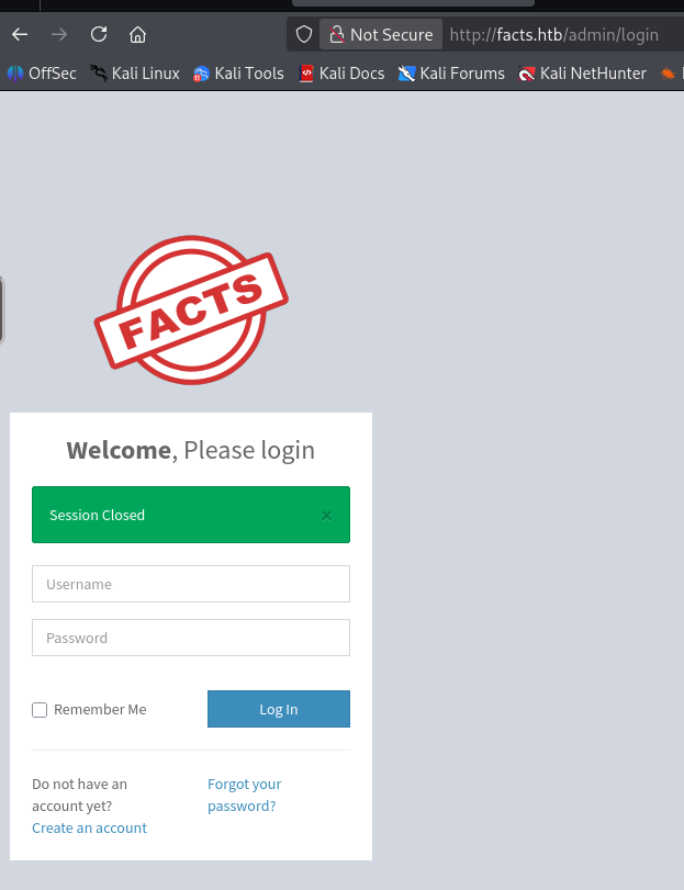 Facts Admin Login