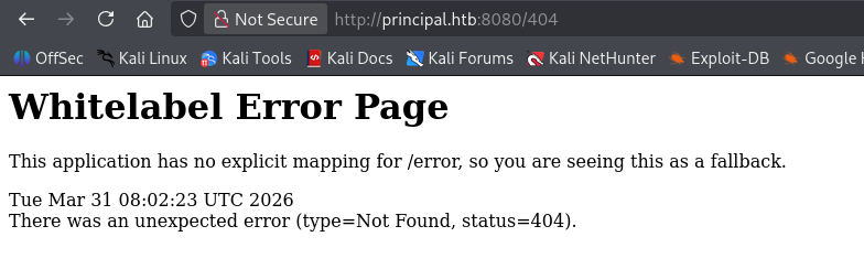 Spring Boot Error Page