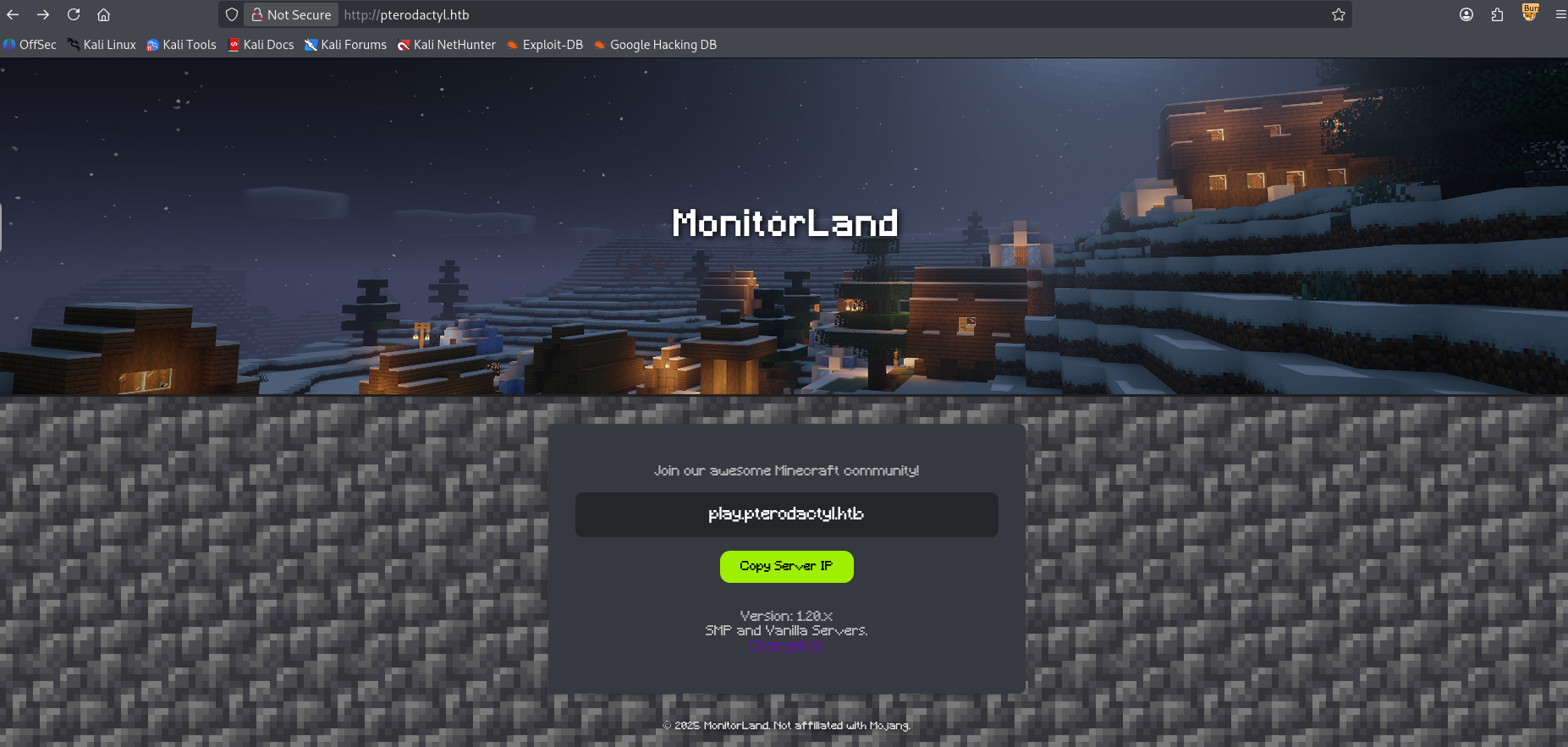MonitorLand minecraft server