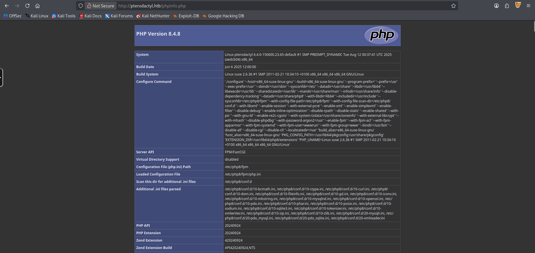 phpinfo