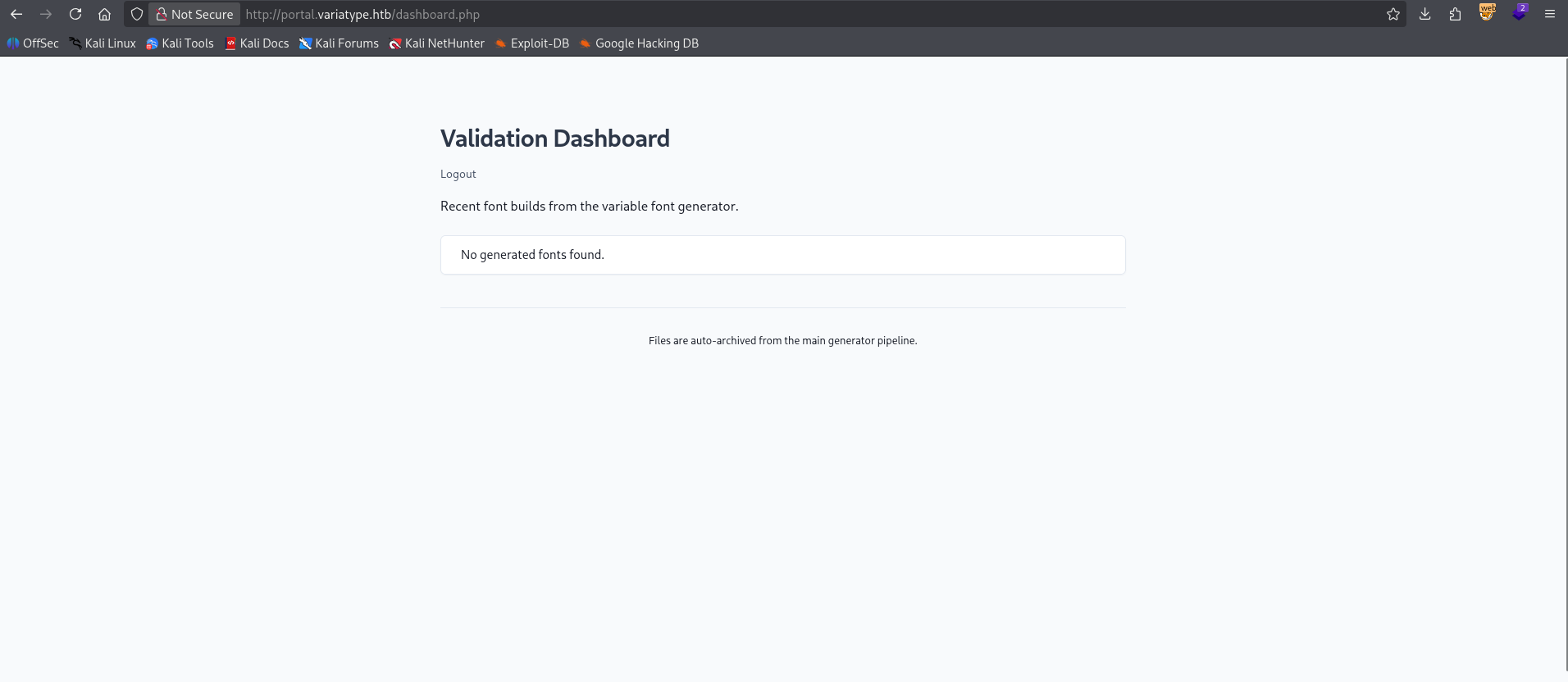 Portal home page
