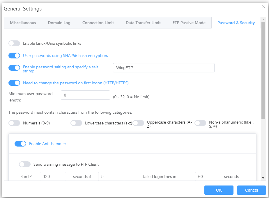 Wing FTP default password hash and salt